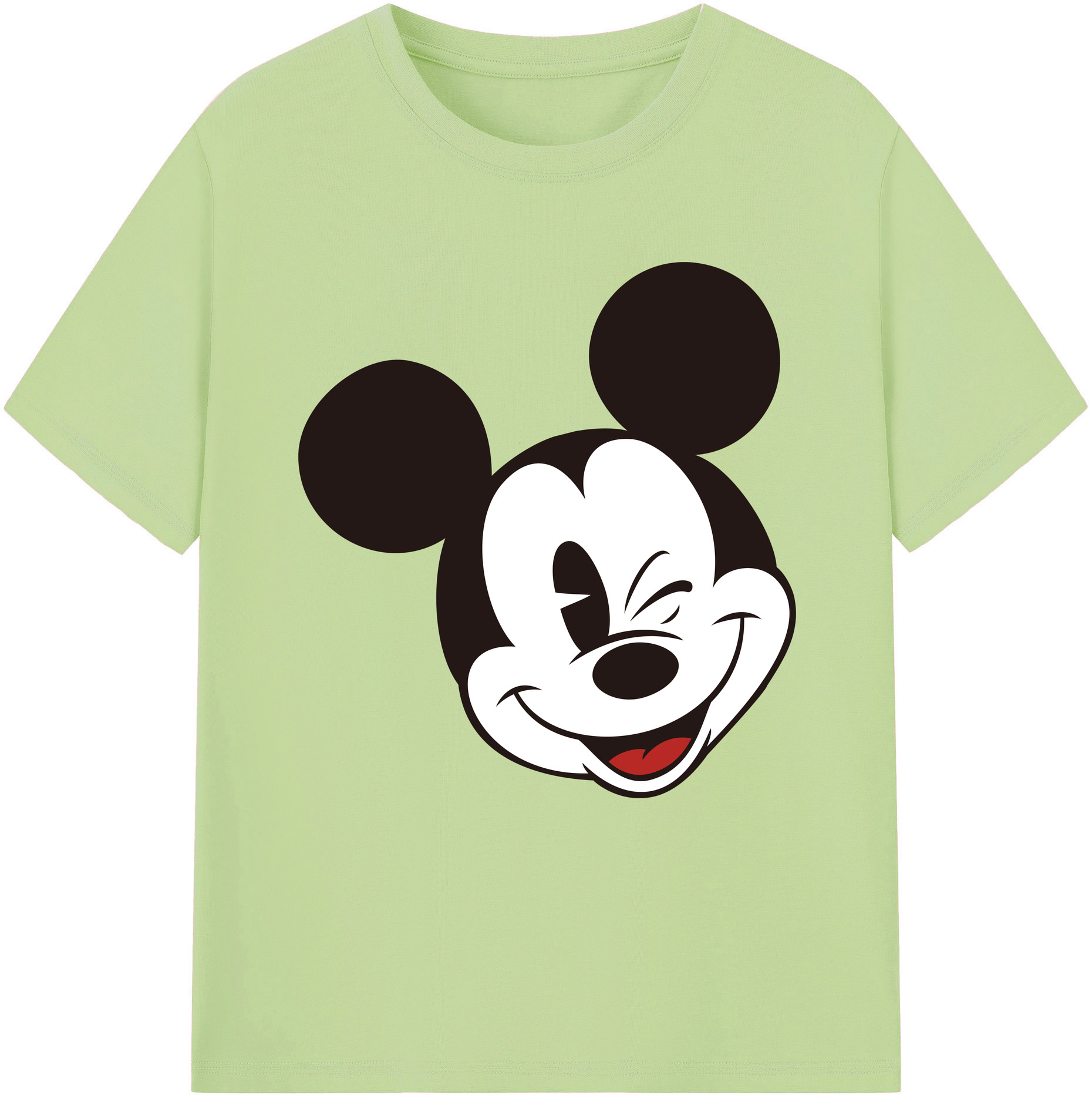（画像用） ミッキーマウス Mickey Mouse 綿100％半袖Tシャツ（フロントプリント）